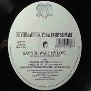 Rhythm Authority Feat. Barry Stewart - Say You Want My Love download free